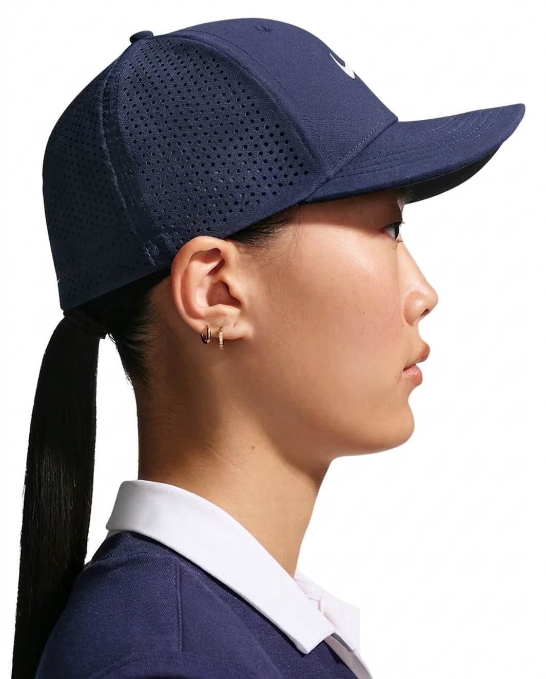 Nike Rise unisex golfová čepice, tmavě modrá/bílá