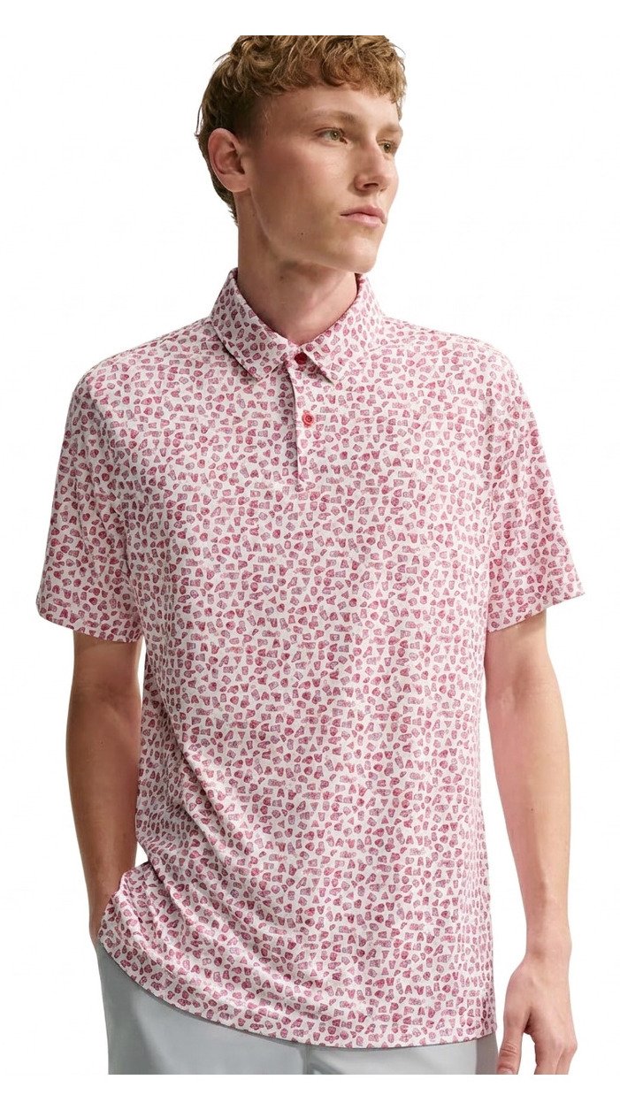 Nike Velocity Micro Print pánské polo, gym red/bílé