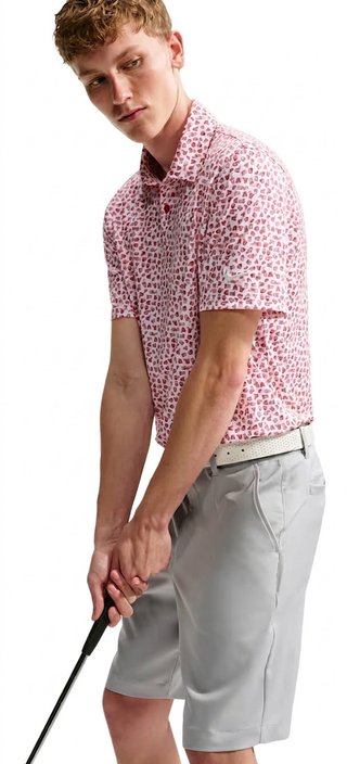 Nike Velocity Micro Print pánské polo, gym red/bílé