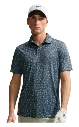 Nike Par Dri-FIT Grass Print pánské polo, černé