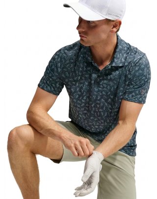 Nike Par Dri-FIT Grass Print pánské polo, černé