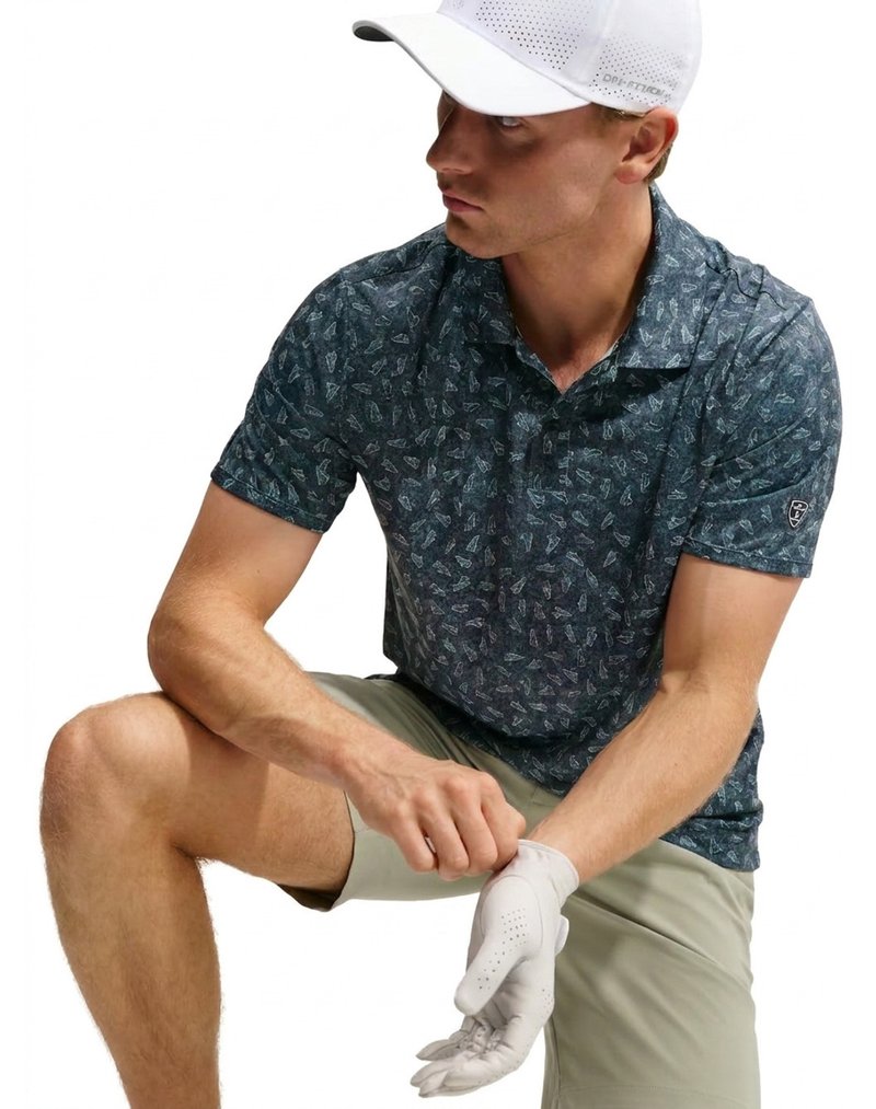 Nike Par Dri-FIT Grass Print pánské polo, černé