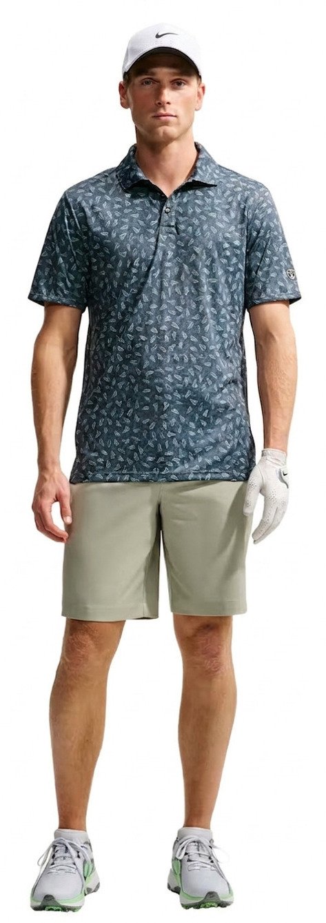 Nike Par Dri-FIT Grass Print pánské polo, černé