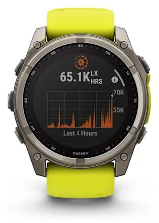 Garmin fenix® 8 – 51 mm, Solar, Sapphire, Titanium with Yellow/Graphite silicone band GPS hodinky