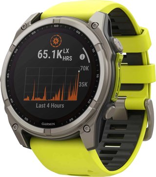 Garmin fenix® 8 – 51 mm, Solar, Sapphire, Titanium with Yellow/Graphite silicone band GPS hodinky