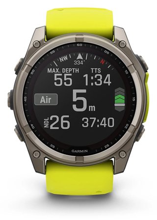 Garmin fenix® 8 – 51 mm, Solar, Sapphire, Titanium with Yellow/Graphite silicone band GPS hodinky