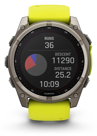 Garmin fenix® 8 – 51 mm, Solar, Sapphire, Titanium with Yellow/Graphite silicone band GPS hodinky