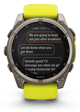 Garmin fenix® 8 – 51 mm, Solar, Sapphire, Titanium with Yellow/Graphite silicone band GPS hodinky