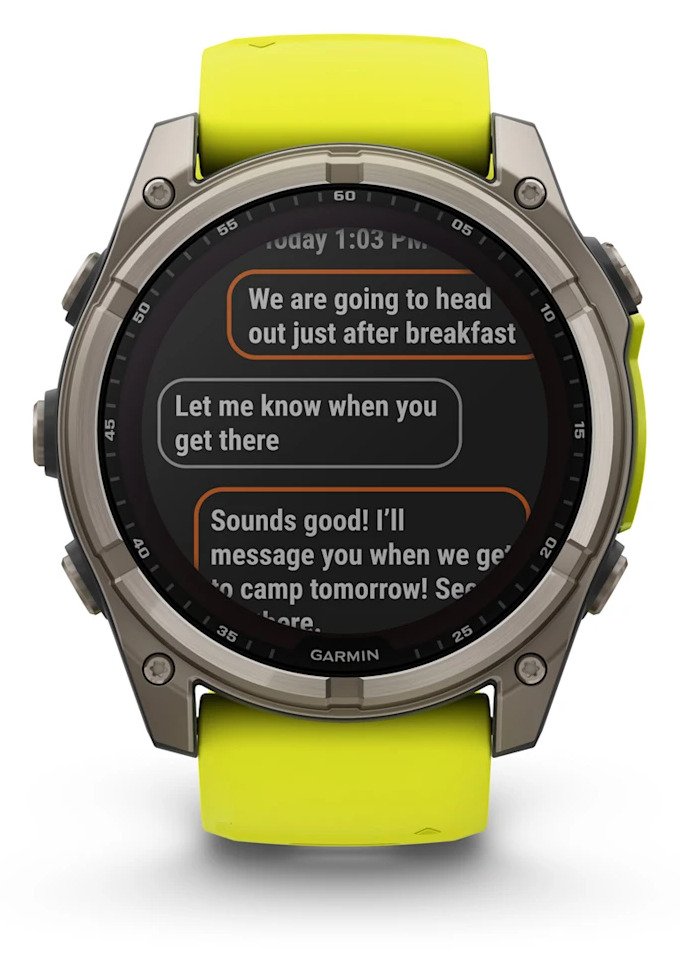 Garmin fenix® 8 – 51 mm, Solar, Sapphire, Titanium with Yellow/Graphite silicone band GPS hodinky
