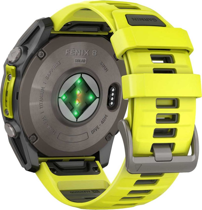 Garmin fenix® 8 – 51 mm, Solar, Sapphire, Titanium with Yellow/Graphite silicone band GPS hodinky