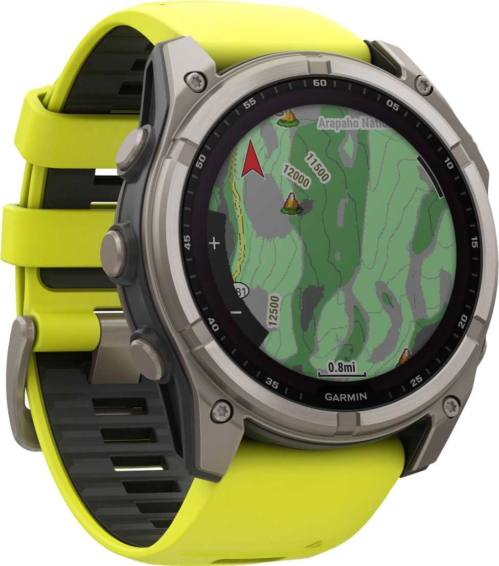 Garmin fenix® 8 – 51 mm, Solar, Sapphire, Titanium with Yellow/Graphite silicone band GPS hodinky