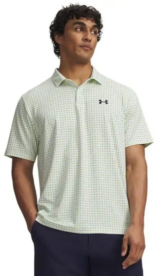 Under Armour Matchplay Printed pánské polo, bílo/zelené