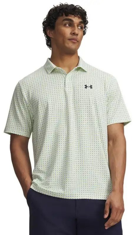 Under Armour Matchplay Printed pánské polo, bílo/zelené