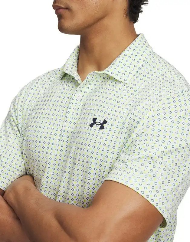 Under Armour Matchplay Printed pánské polo, bílo/zelené