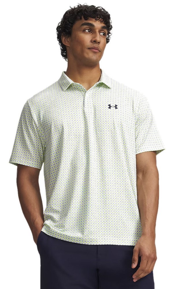 Under Armour Matchplay Printed pánské polo, bílo/zelené