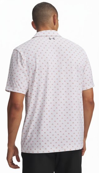 Under Armour Matchplay Printed pánské polo, white/vintage maroon/academy
