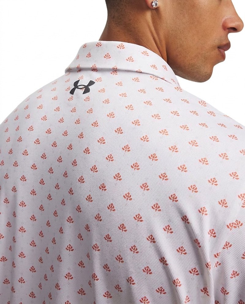 Under Armour Matchplay Printed pánské polo, white/vintage maroon/academy