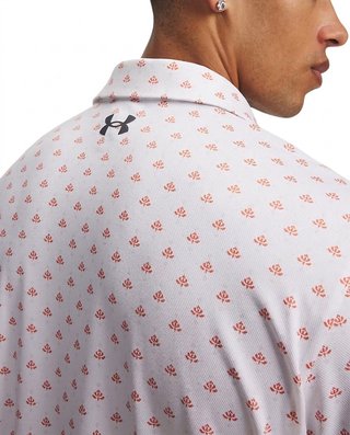 Under Armour Matchplay Printed pánské polo, white/vintage maroon/academy