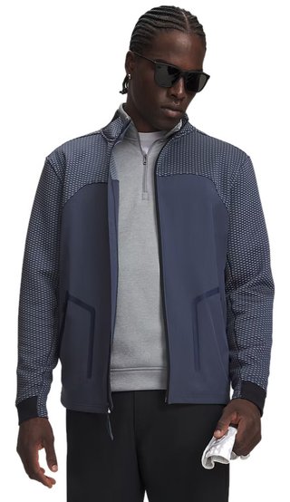 Under Armour Drive Pro Hybrid FZ pánská mikina, downpour grey/white