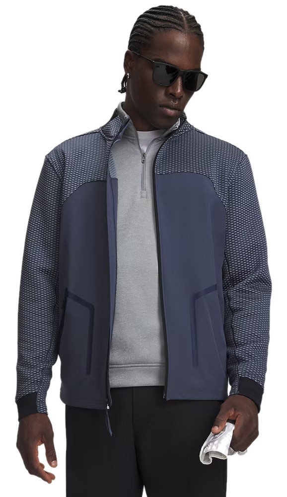 Under Armour Drive Pro Hybrid FZ pánská mikina, downpour grey/white