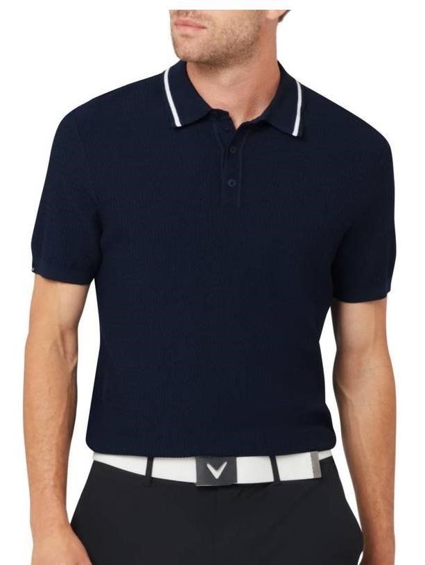 Callaway Textured sweater pánské polo, peacoat