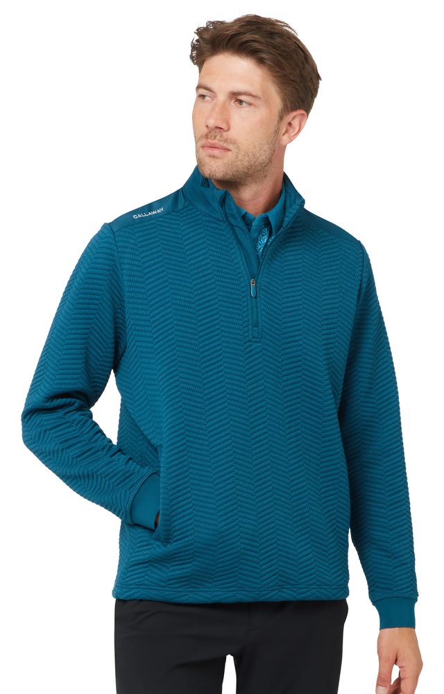 Callaway Chev Jacquard pánský pullover, blue coral