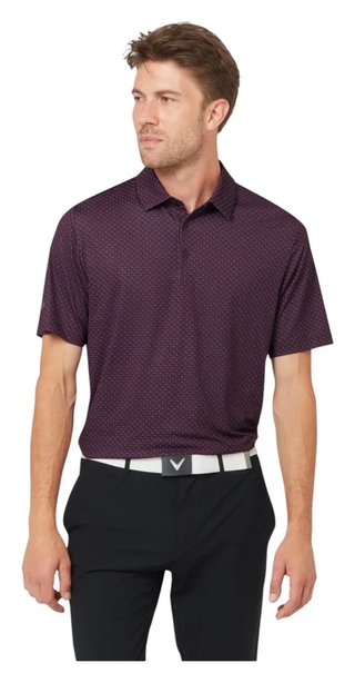 Callaway Trademark Golf Printed pánské polo, italian plum