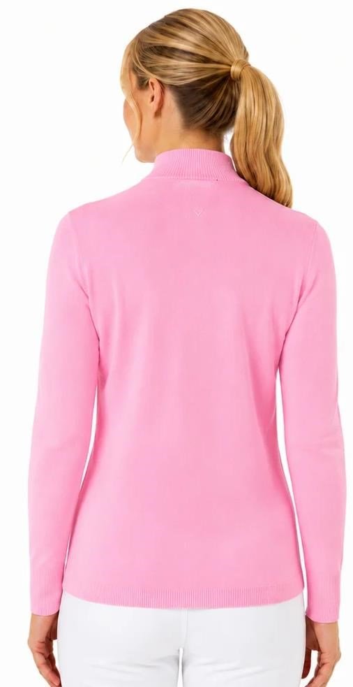 Callaway Soft Stretch Zip-Neck dámský svetr, cherry blossom