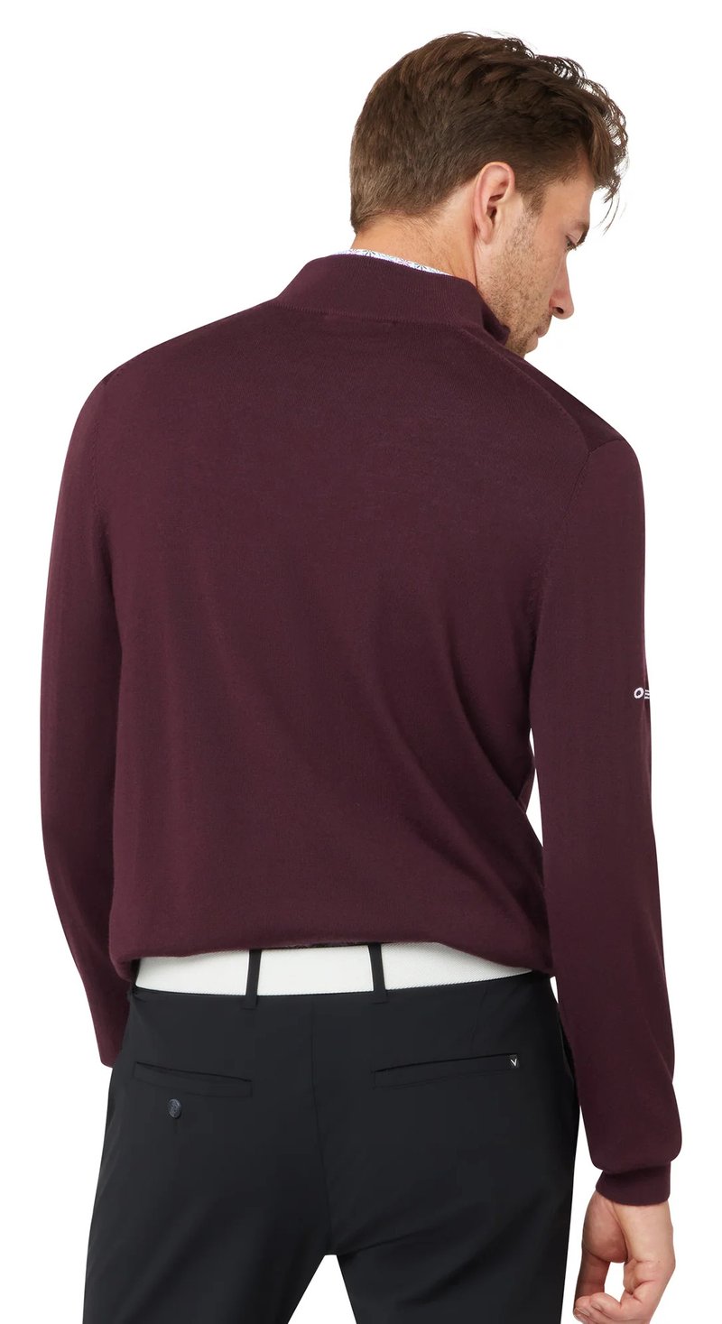 Callaway 1/4 Blended Merino pánský svetr, italian plum