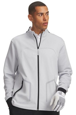 Under Armour Drive Pro Hybrid FZ pánská mikina, halo šedá/bílá