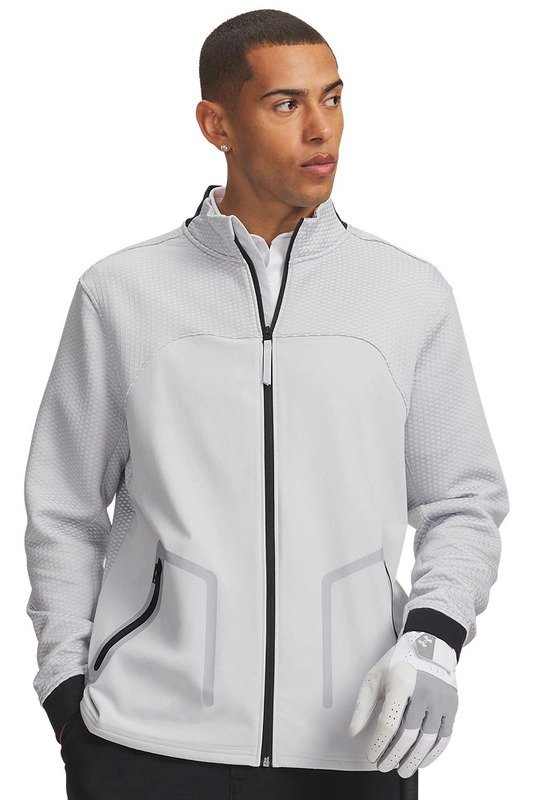 Under Armour Drive Pro Hybrid FZ pánská mikina, halo šedá/bílá