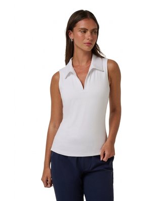 Travis Mathew Skyloft Light Sleeveless dámské polo, bílé