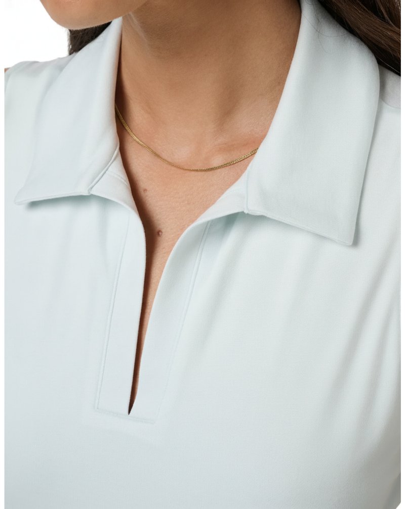 Travis Mathew Skyloft Light Sleeveless dámské polo, heather cloudwash