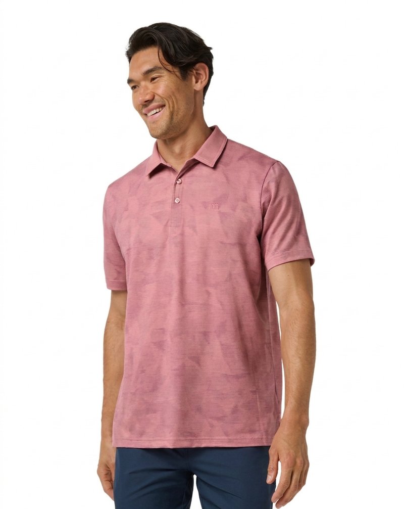 Travis Mathew Featherweight Backnine pánské polo, mauveglow