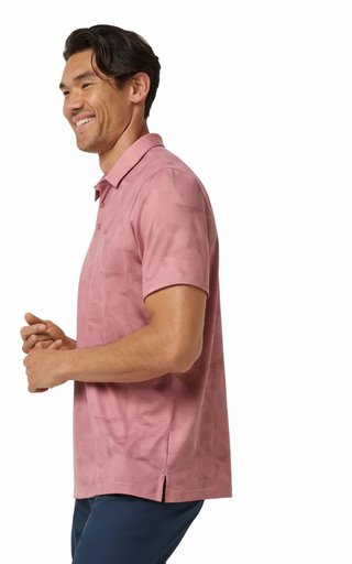 Travis Mathew Featherweight Backnine pánské polo, mauveglow