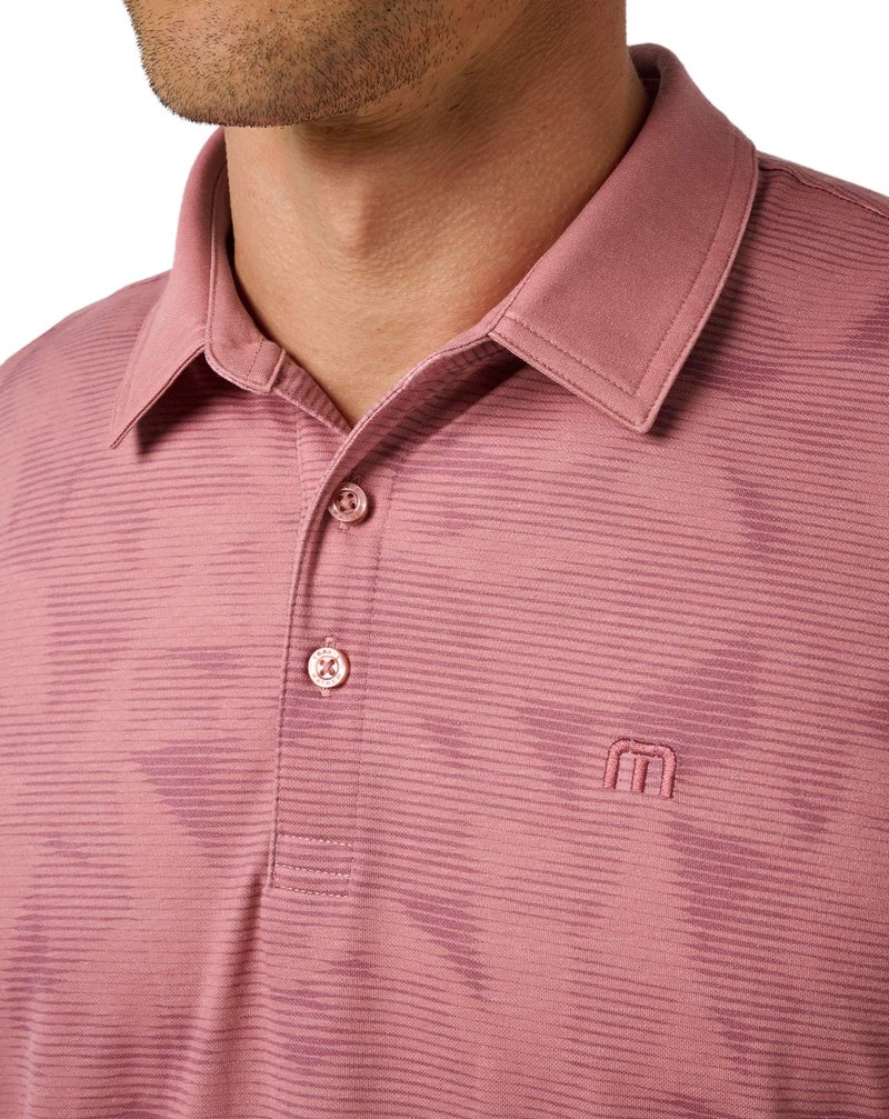 Travis Mathew Featherweight Backnine pánské polo, mauveglow