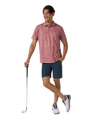 Travis Mathew Featherweight Backnine pánské polo, mauveglow