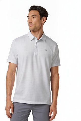 Travis Mathew Featherweight Trophy Ready pánské polo, bílé