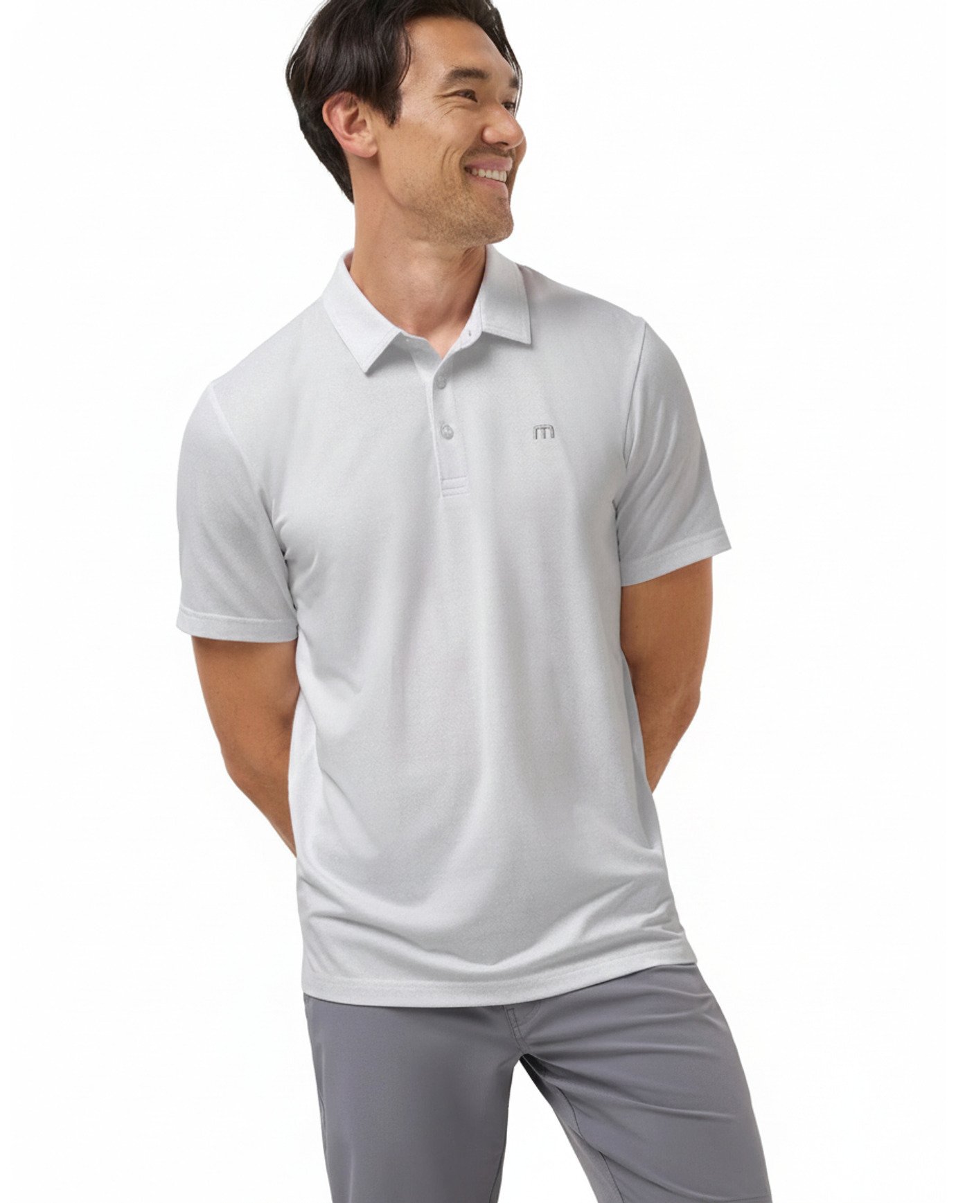 Travis Mathew Featherweight Trophy Ready pánské polo, bílé