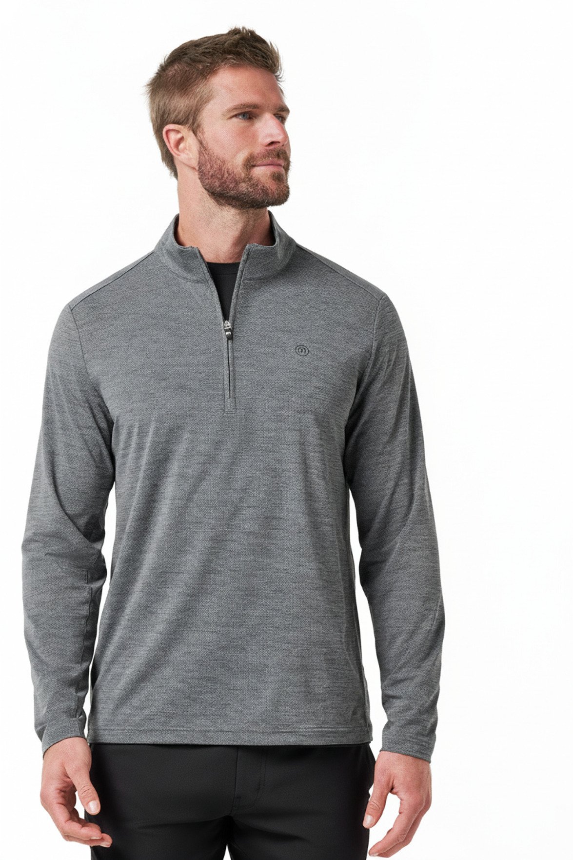 Travis Mathew Heater Pro 1/4Zip pánská mikina, heather grey