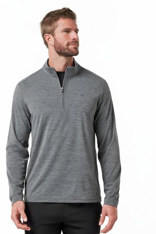 Travis Mathew Heater Pro 1/4Zip pánská mikina, heather grey