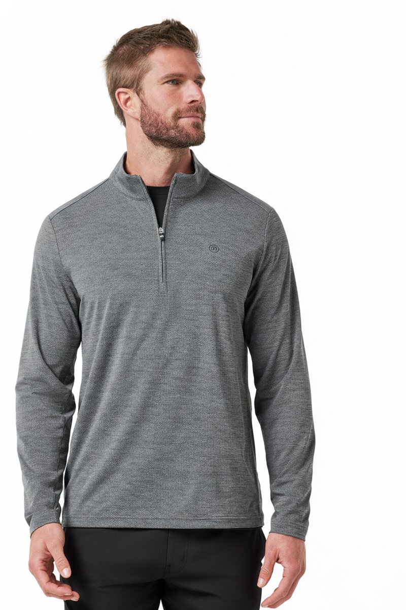 Travis Mathew Heater Pro 1/4Zip pánská mikina, heather grey