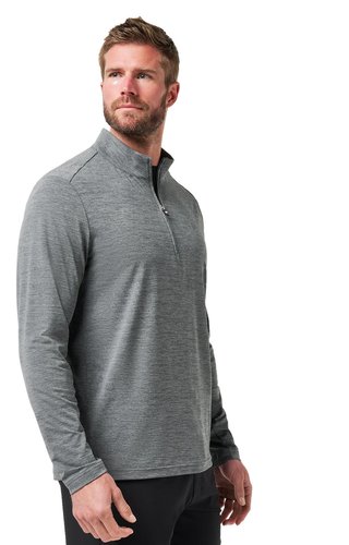 Travis Mathew Heater Pro 1/4Zip pánská mikina, heather grey