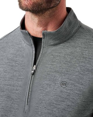 Travis Mathew Heater Pro 1/4Zip pánská mikina, heather grey