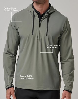 Travis Mathew Hero Hour Tech pánská mikina, dark olive