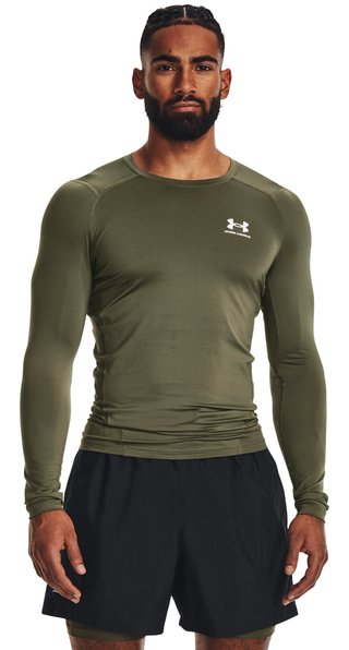 Under Armour HeatGear pánské kompresní tričko s dlouhým rukávem, marine green