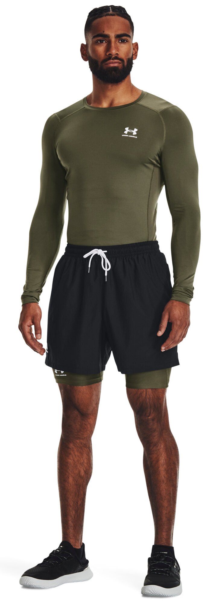Under Armour HeatGear pánské kompresní tričko s dlouhým rukávem, marine green