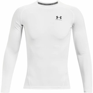 Under Armour HeatGear pánské kompresní tričko s dlouhým rukávem, bílé