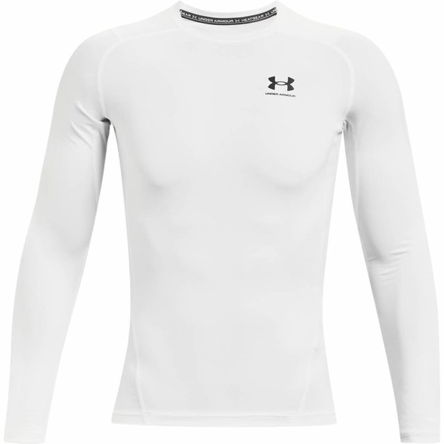 Under Armour HeatGear pánské kompresní tričko s dlouhým rukávem, bílé