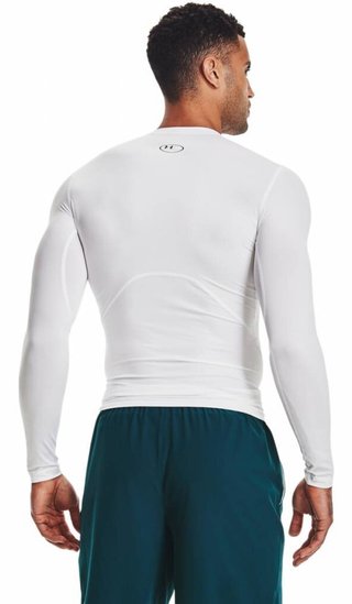 Under Armour HeatGear pánské kompresní tričko s dlouhým rukávem, bílé